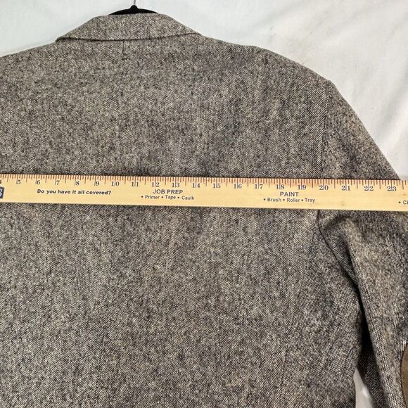 HUNT CLUB VINTAGE Virgin Wool Blazer Brown Suit Jacket Elbow Patches - Picture 6 of 12